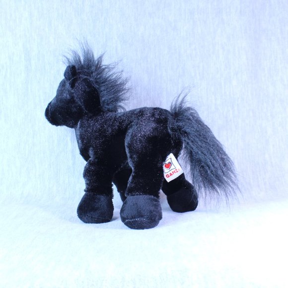 GANZ BLACK STALLION HORSE HM145 Plush‎ Toy 9" Webkinz NO CODE Stuffed Animal - Picture 4 of 6
